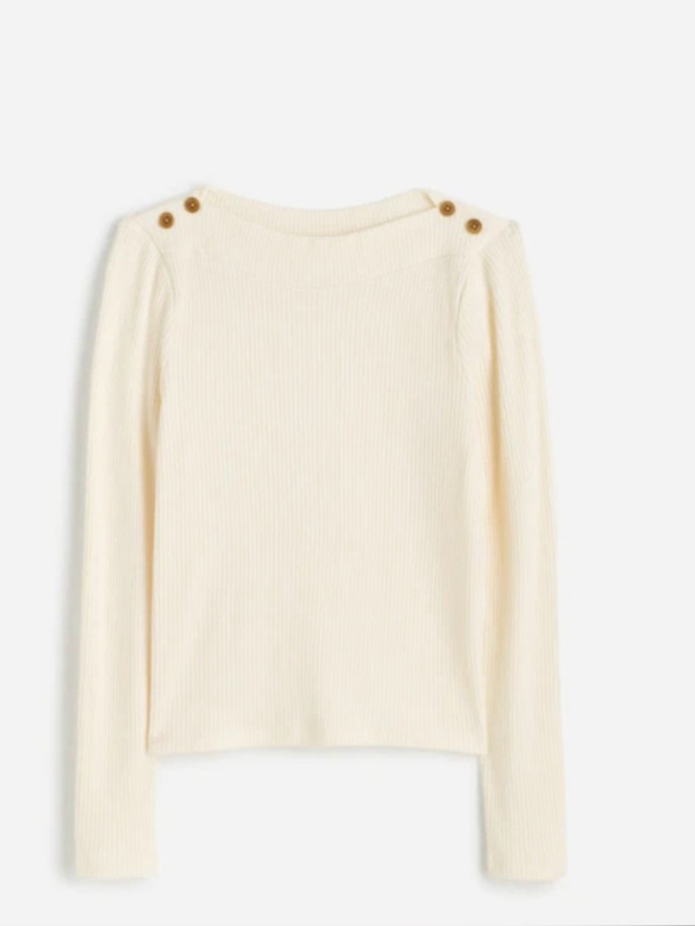 Madewell Boatneck Long Sleeve Tee Antique Cream Size S